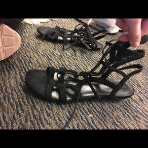 Black gladiator style shoes!